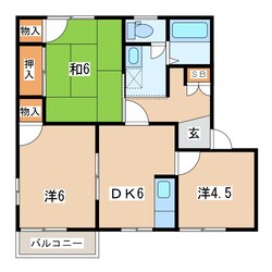 郡山駅 バス10分  金堀田下車：停歩7分 2階の物件間取画像